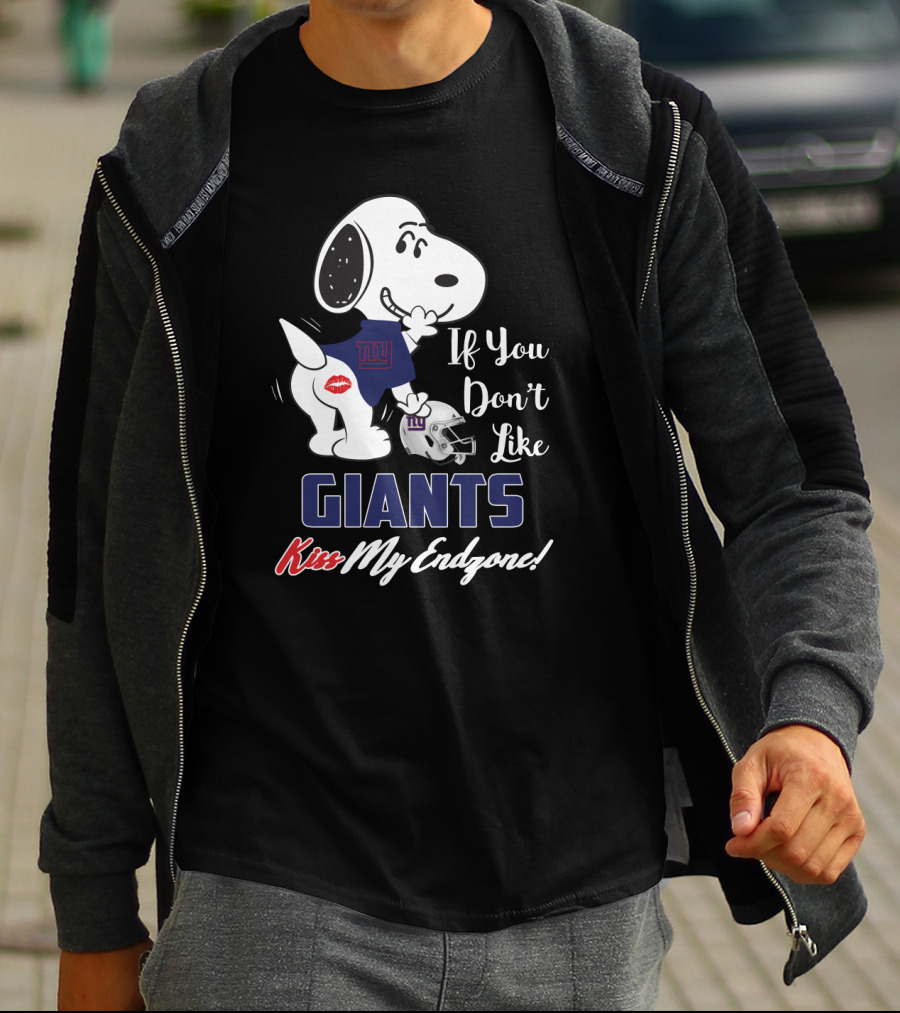 If You Don't Like Giants Kiss My Endzone Snoopy New York Giants Fans T-Shirt