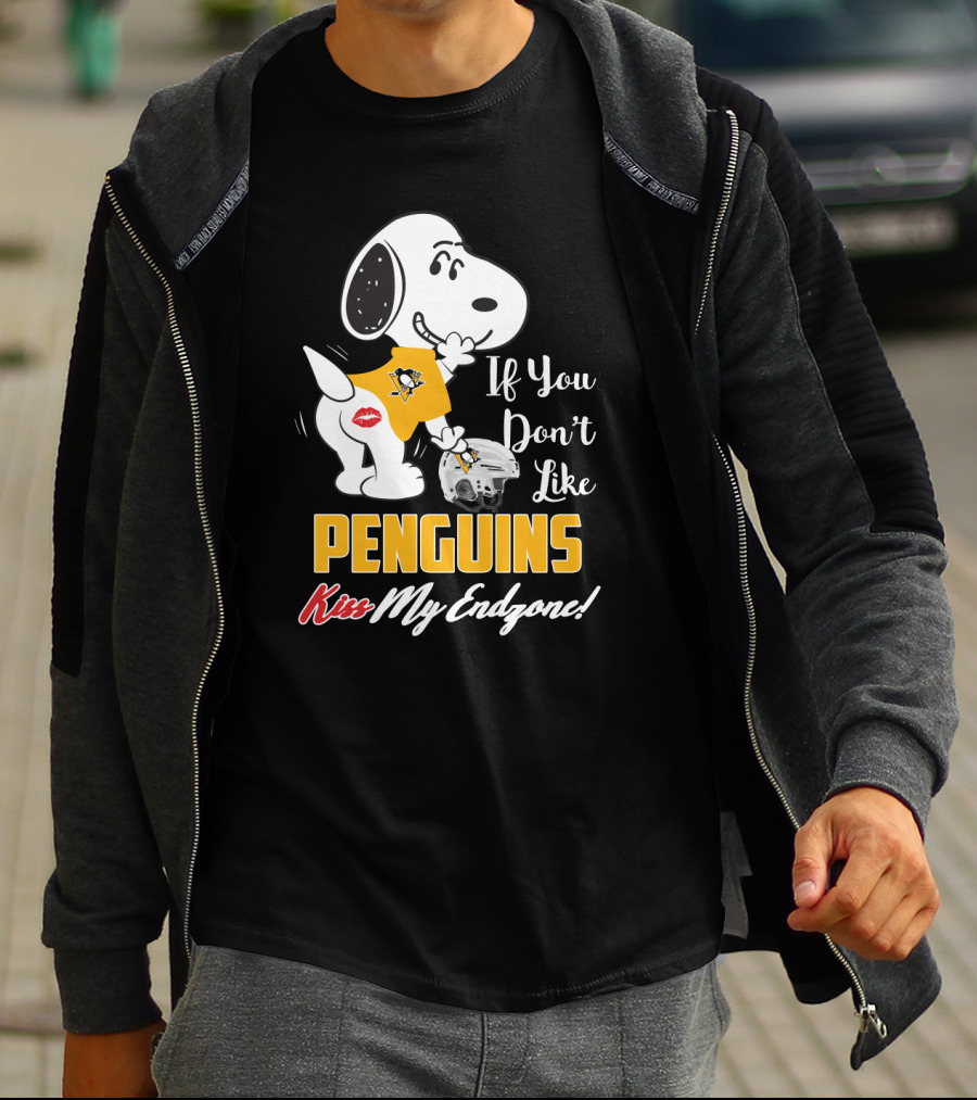 If You Don't Like Penguins Kiss My Endzone Snoopy Pittsburgh Penguins T-Shirt