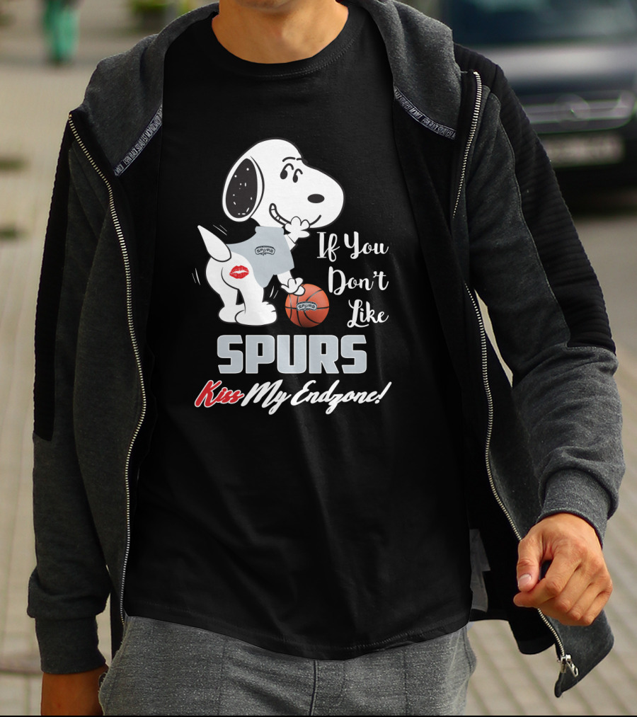 If You Don't Like Spurs Kiss My Endzone Snoopy San Antonio Spurs T-Shirt