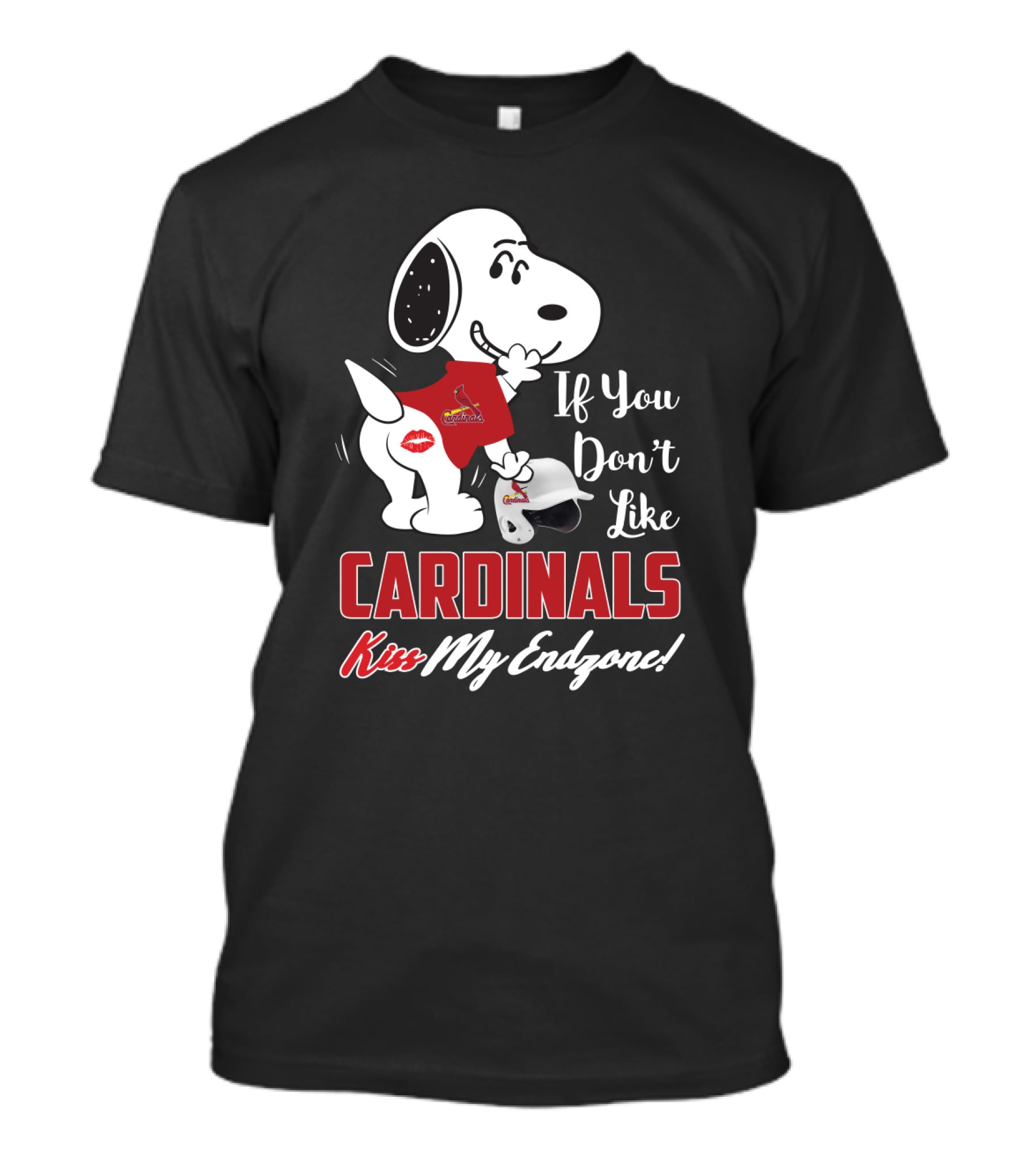 If You Don't Like Cardinals Kiss My Endzone Snoopy St. Louis Cardinals T-Shirt