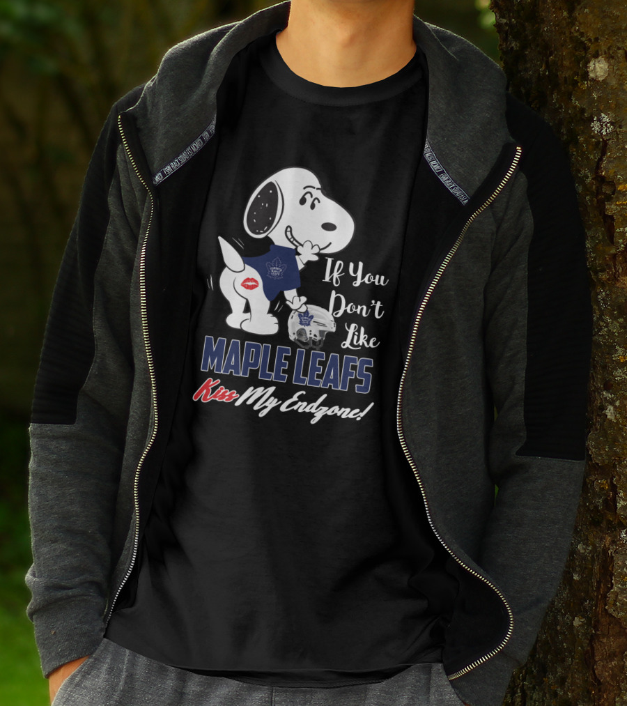 If You Don't Like Maple Leafs Kiss My Endzone Snoopy Peanuts Hockey T-Shirt