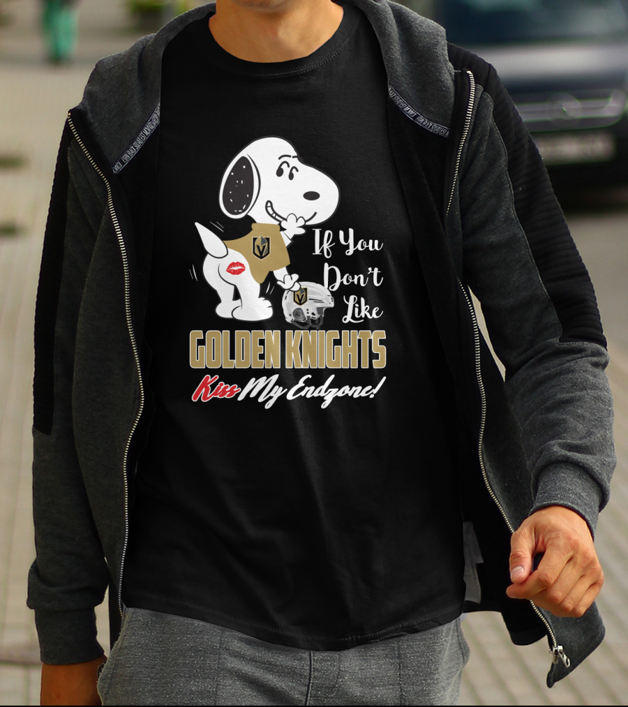 Snoopy If You Don't Like Golden Knights Kiss My Endzone T-Shirt