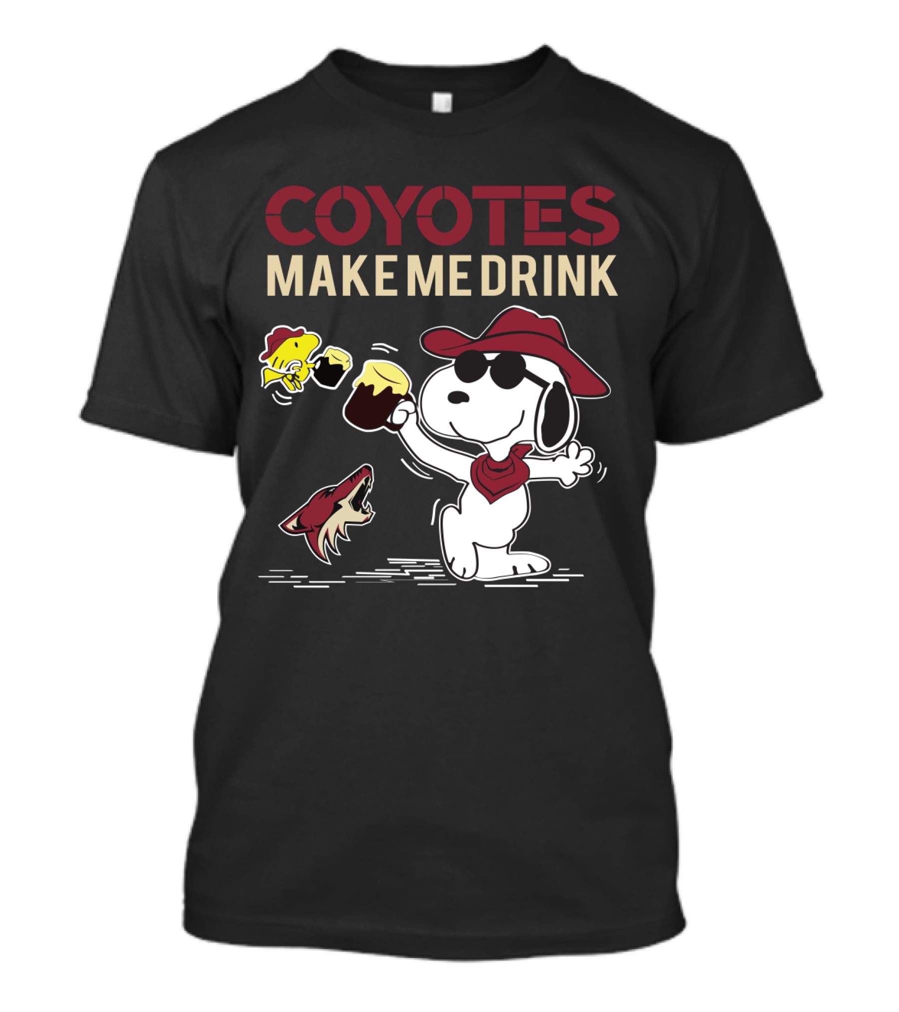 Coyotes Make Me Drink Snoopy Arizona Coyotes Fans T-Shirt