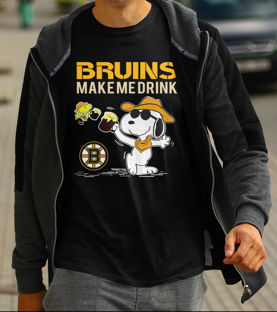 Bruins Make Me Drink Snoopy Boston Fans T-Shirt