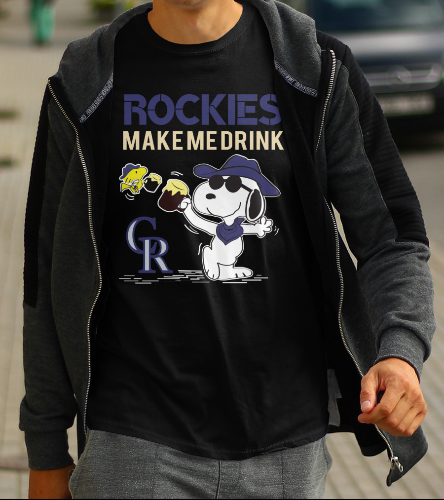Rockies Make Me Drink Cr Snoopy Colorado Rockies Fans T-Shirt