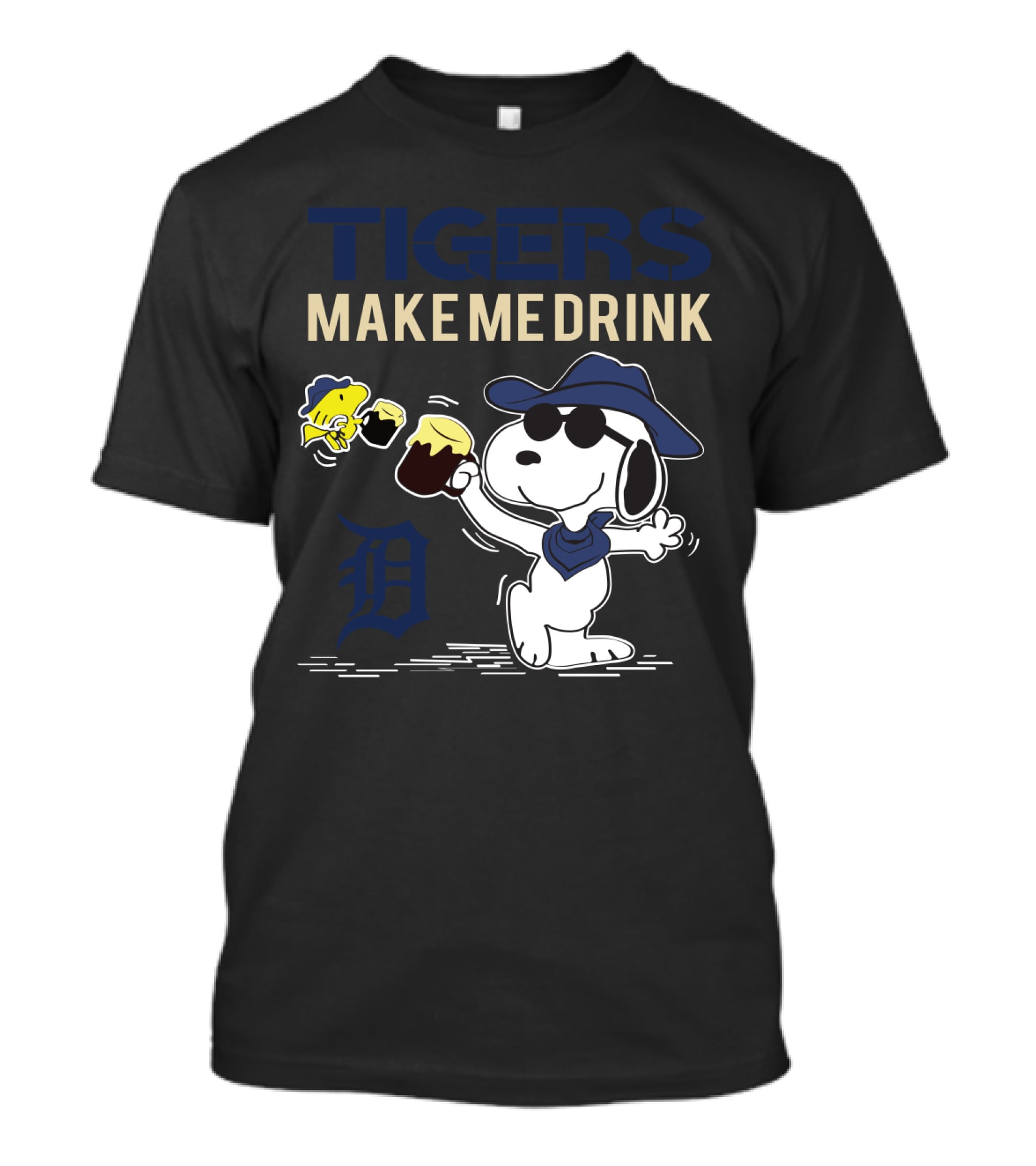 Tigers Make Me Drink Snoopy Detroit Tigers Fans T-Shirt