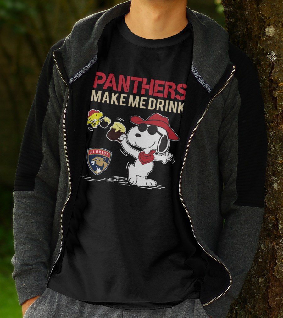 Panthers Make Me Drink Snoopy Florida Panthers Fans T-Shirt