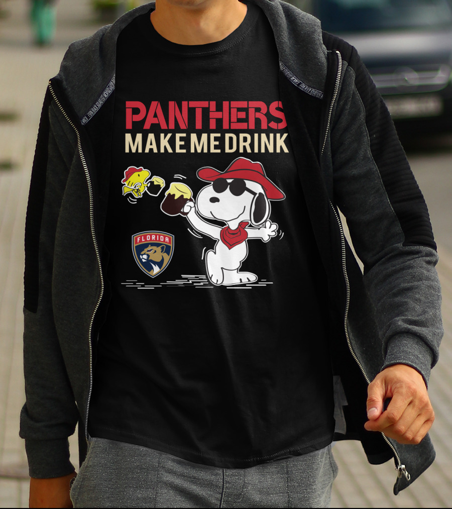 Panthers Make Me Drink Snoopy Florida Panthers Fans T-Shirt