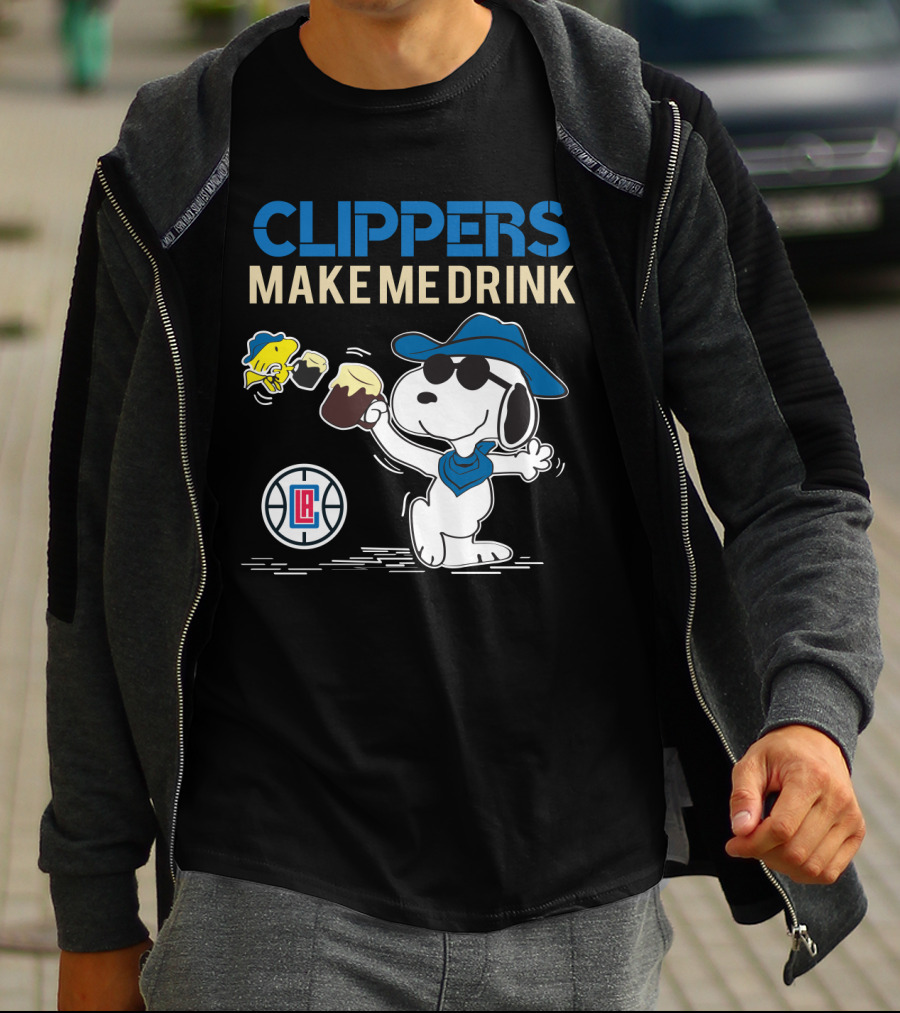 Clippers Make Me Drink Snoopy La Clippers Fan Celebration T-Shirt