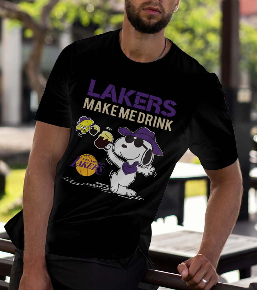Snoopy Los Angeles Lakers Make Me Drink T-Shirt
