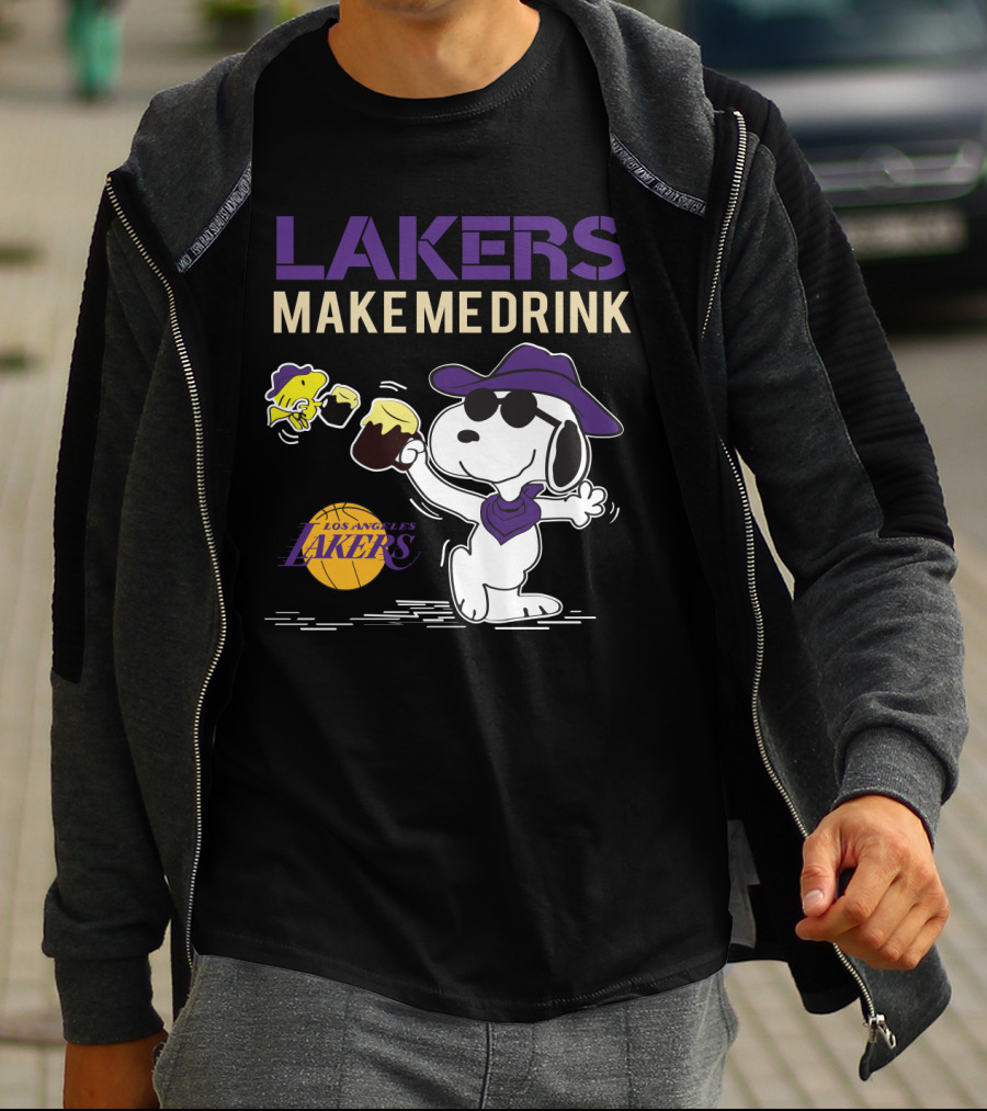 Snoopy Los Angeles Lakers Make Me Drink T-Shirt