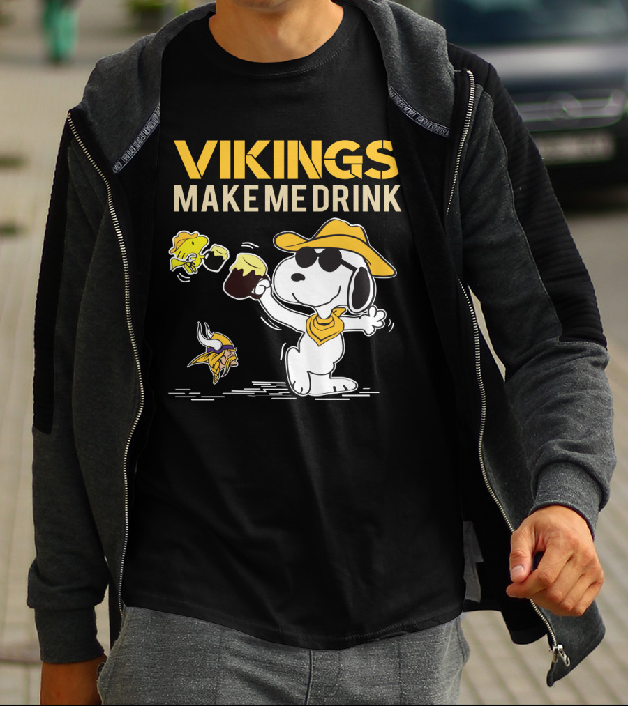 Vikings Make Me Drink Snoopy Minnesota Fans T-Shirt