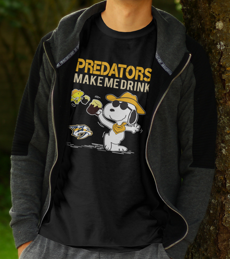 Predators Make Me Drink Nashville Predators Snoopy Fan T-Shirt