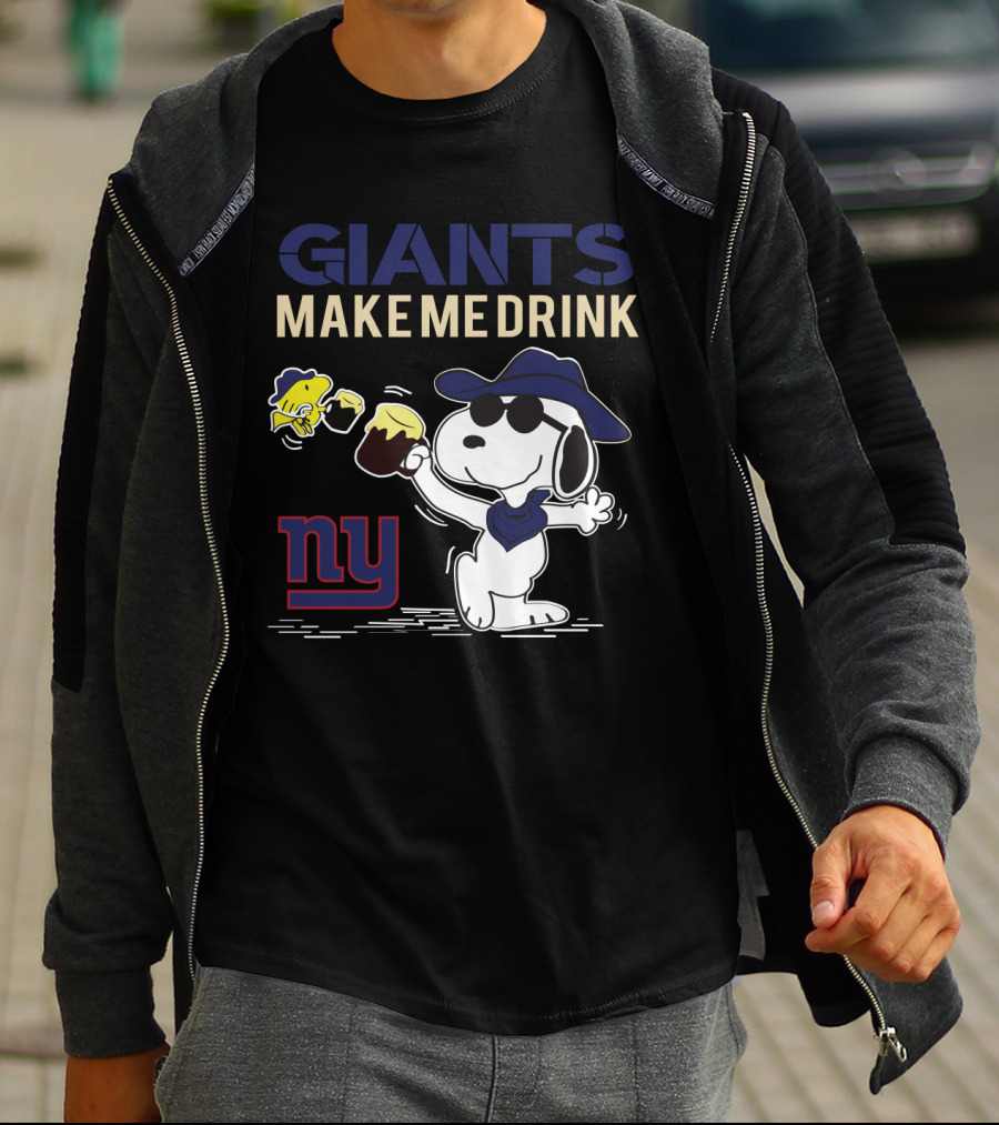 Giants Make Me Drink Snoopy Ny T-Shirt