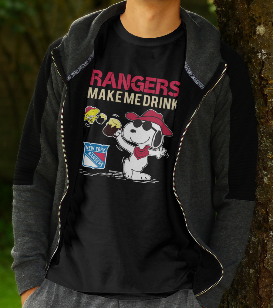 Rangers Make Me Drink Snoopy Celebrates New York Rangers Fans T-Shirt