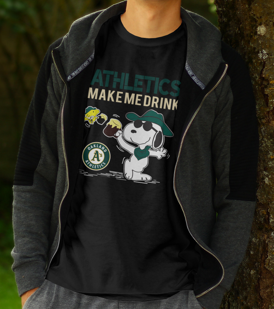 Athletics Make Me Drink Oakland Athletics Snoopy T-Shirt