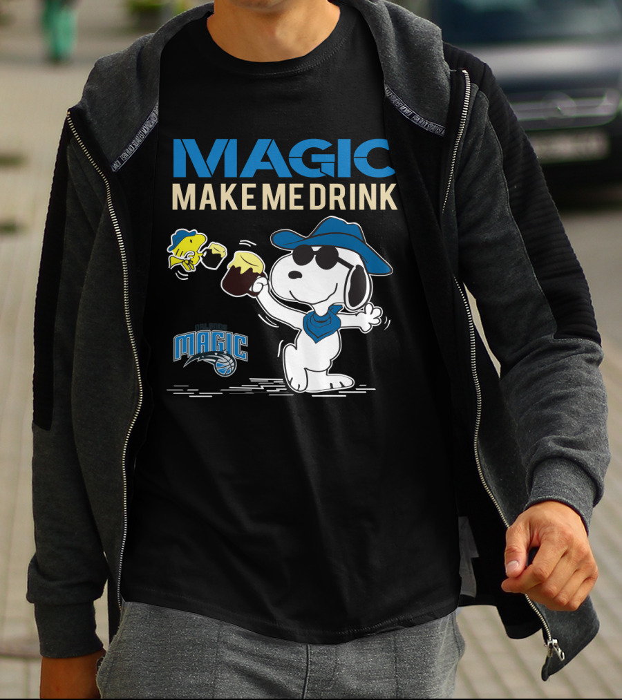 Magic Make Me Drink Snoopy Orlando Magic T-Shirt