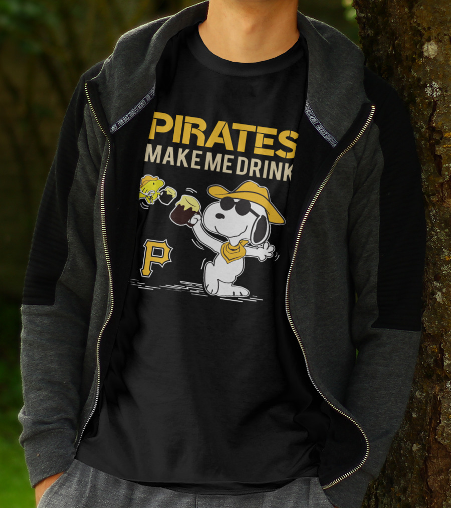Pirates Make Me Drink Snoopy Pittsburgh Pirates Fans T-Shirt