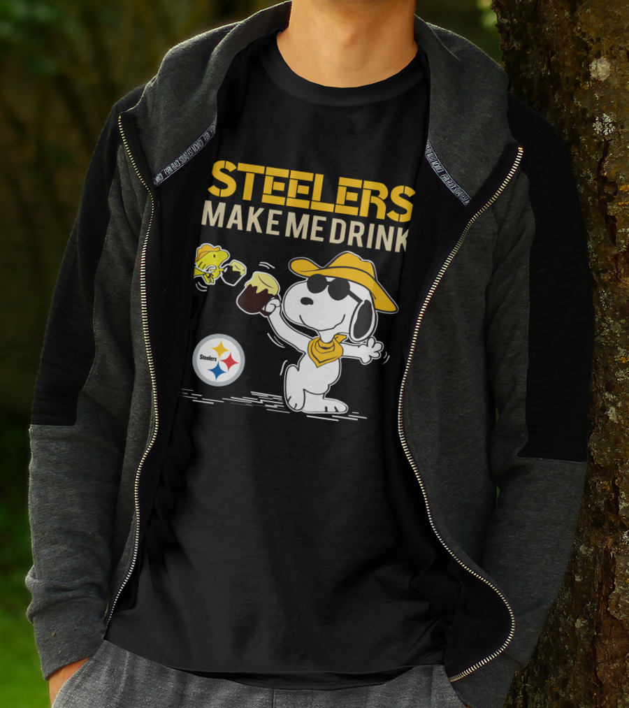 Steelers Make Me Drink Snoopy Pittsburgh Steelers Fans T-Shirt