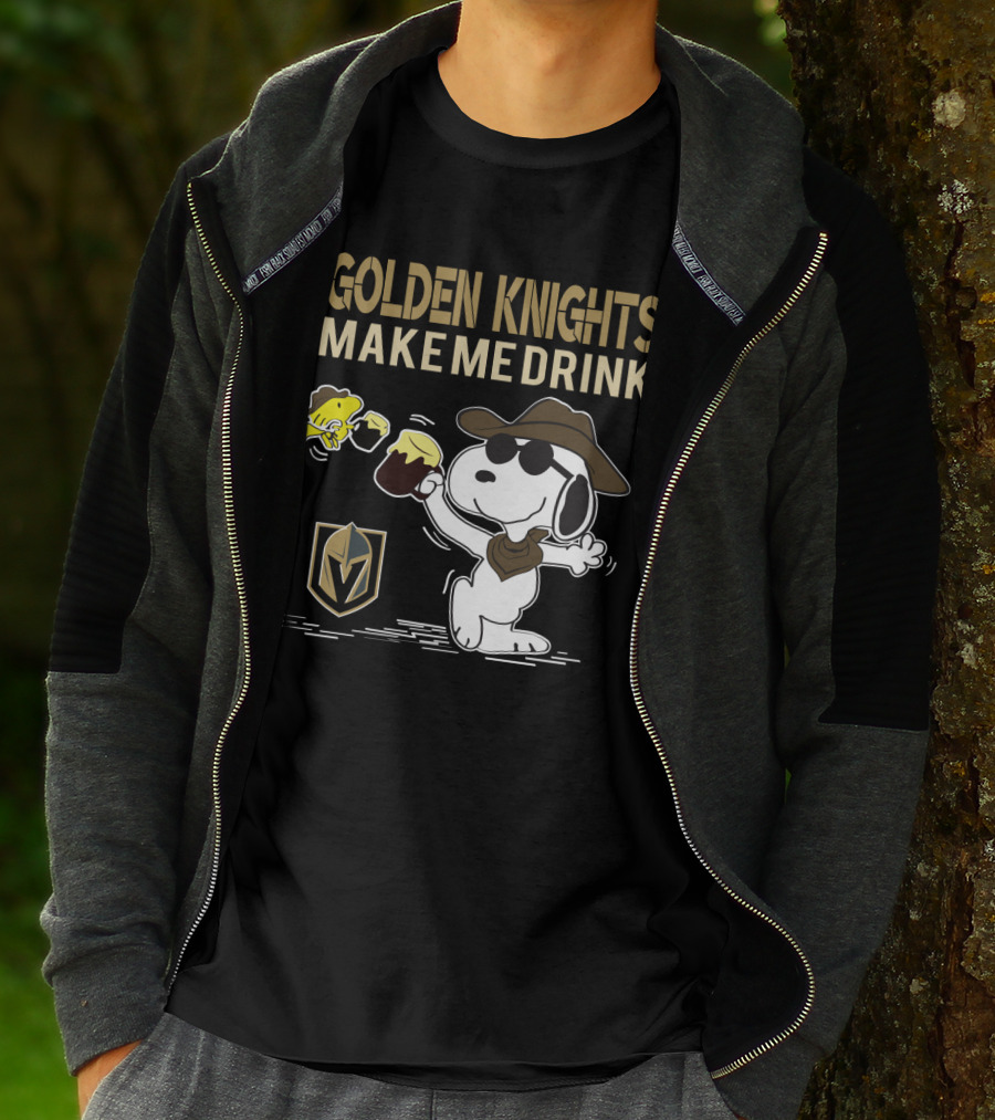 Snoopy Golden Knights Make Me Drink Vegas Fans Peanuts Style T-Shirt