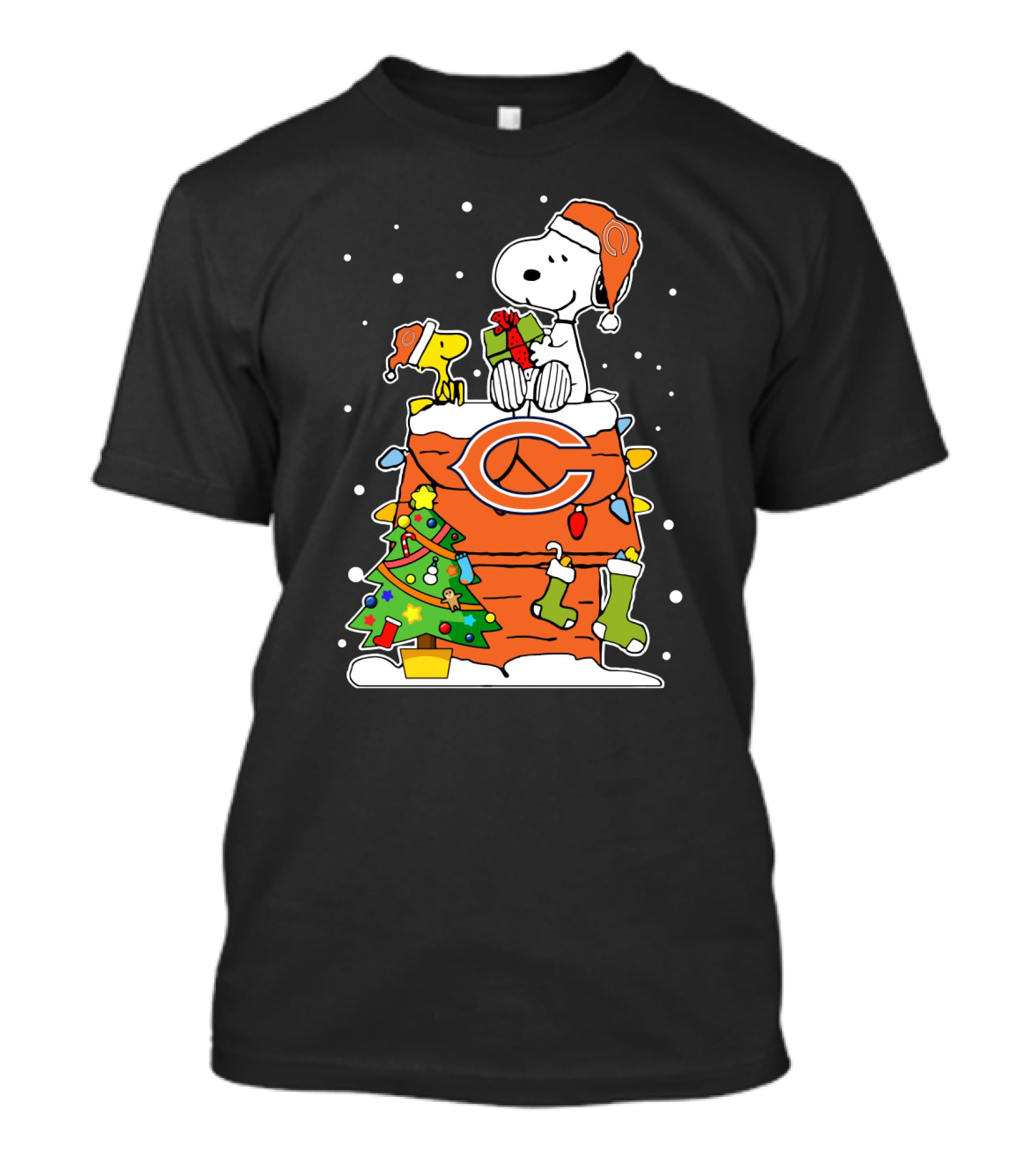 Chicago Bears Snoopy Christmas Ensemble T-Shirt