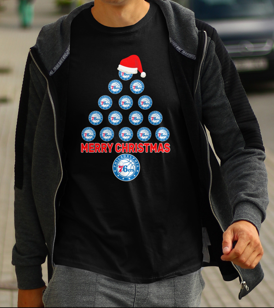 Merry Christmas Philadelphia 76ers Fans Christmas Tree T-Shirt