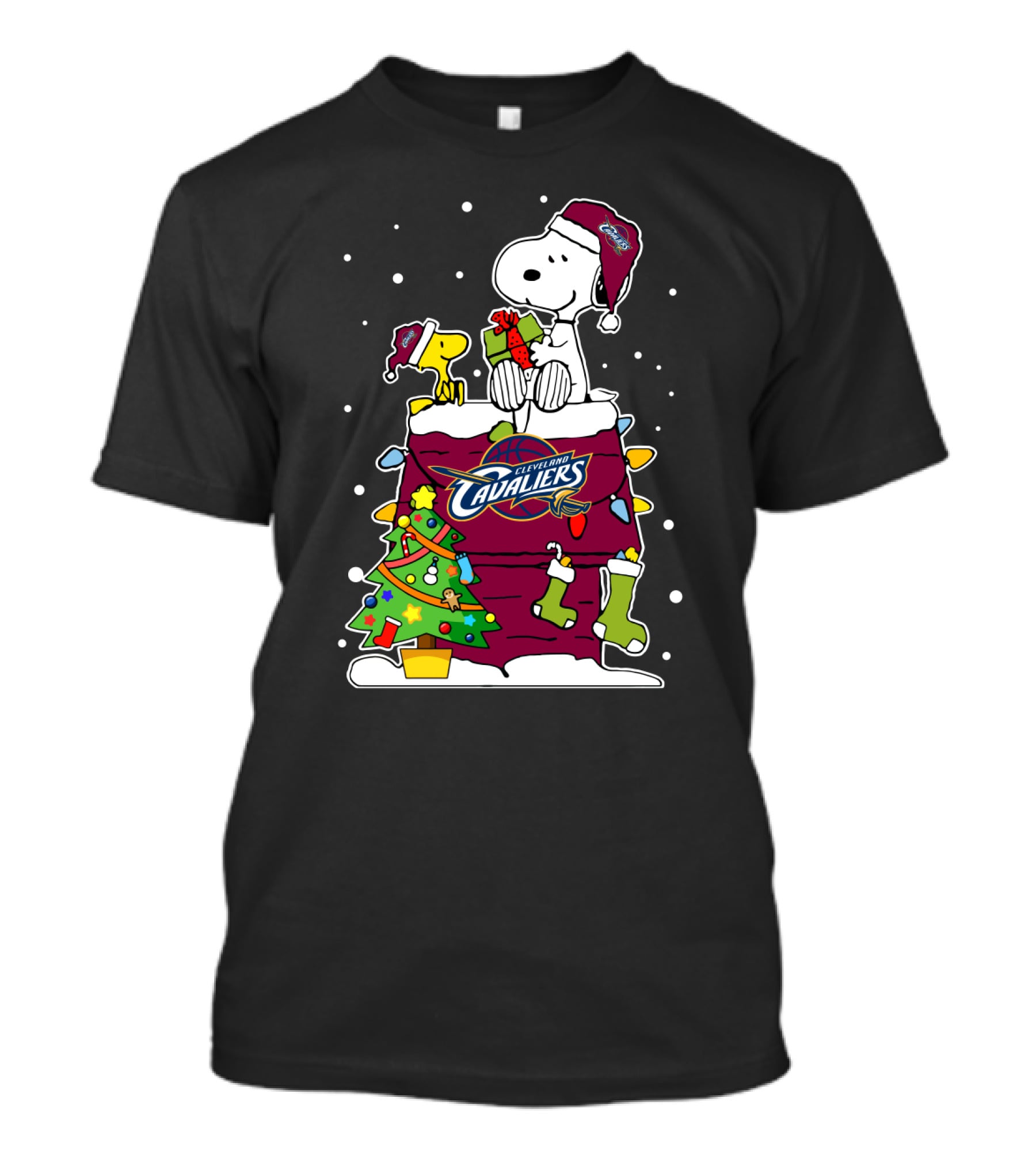 Cleveland Cavaliers Snoopy Christmas Peanuts Basketball Holiday T-Shirt