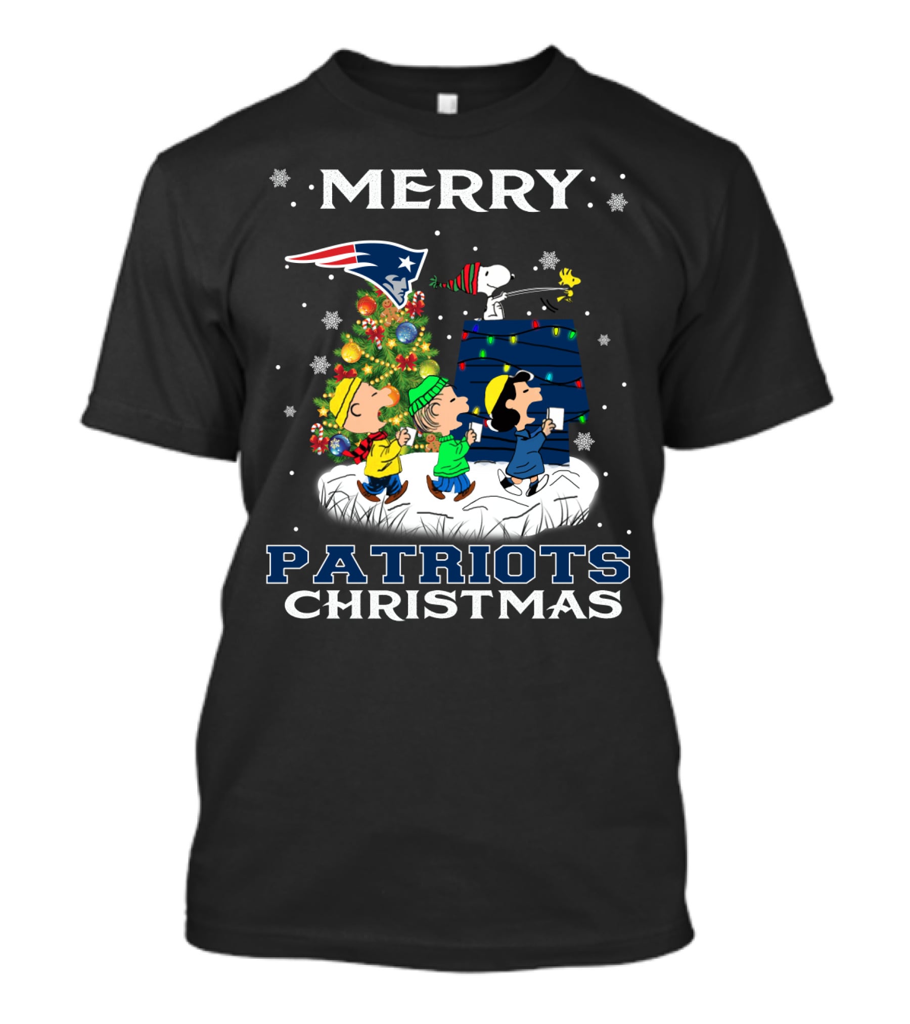 Merry Patriots Christmas Snoopy New England T-Shirt