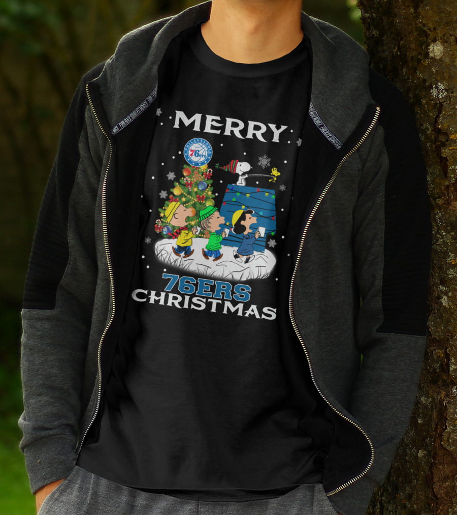 Merry 76ers Christmas Philadelphia Snoopy Fans T-Shirt