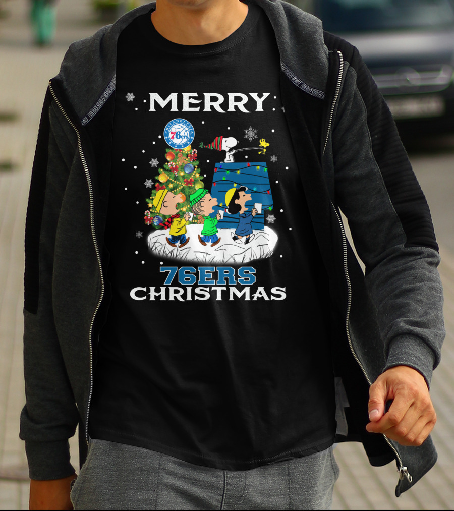 Merry 76ers Christmas Philadelphia Snoopy Fans T-Shirt