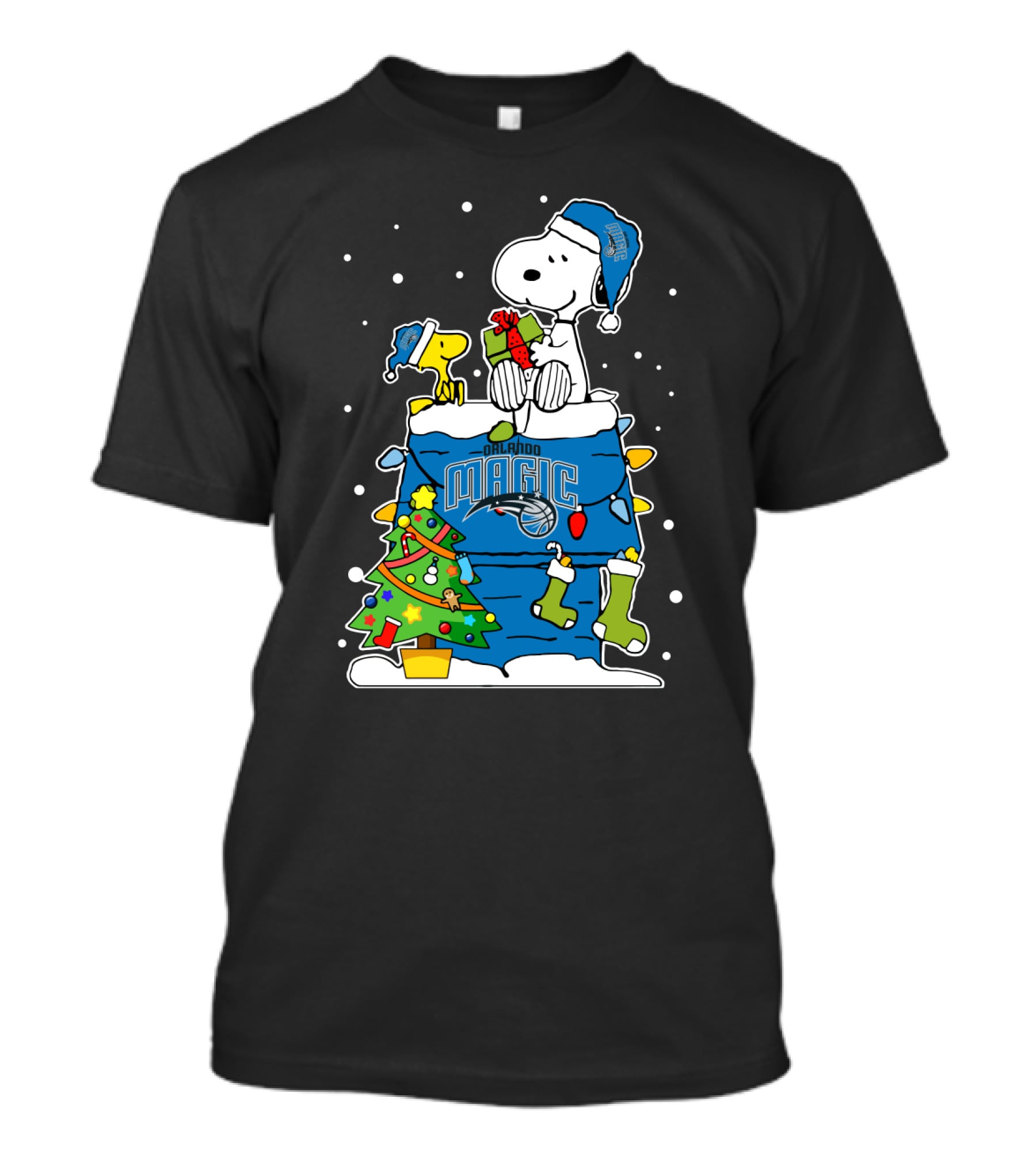 Snoopy And Woodstock Christmas With Orlando Magic Fans T-Shirt
