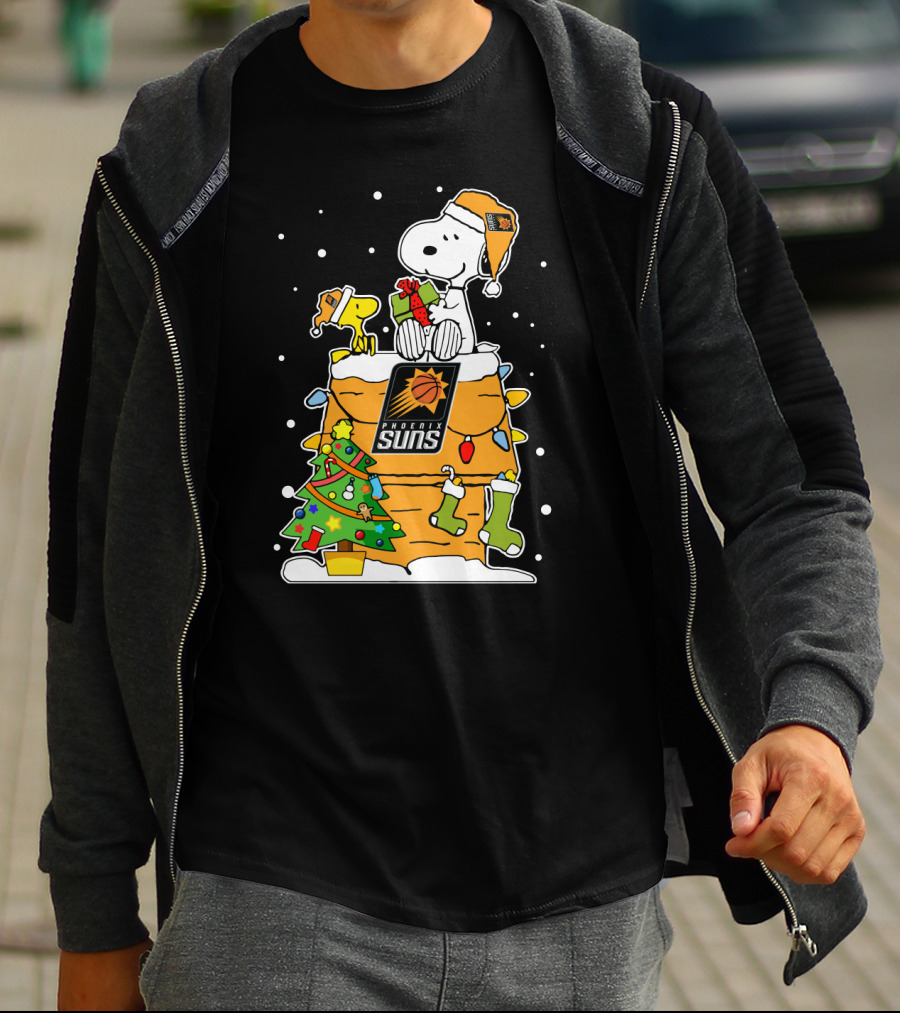 Snoopy And Woodstock Celebrate Phoenix Suns Christmas T-Shirt