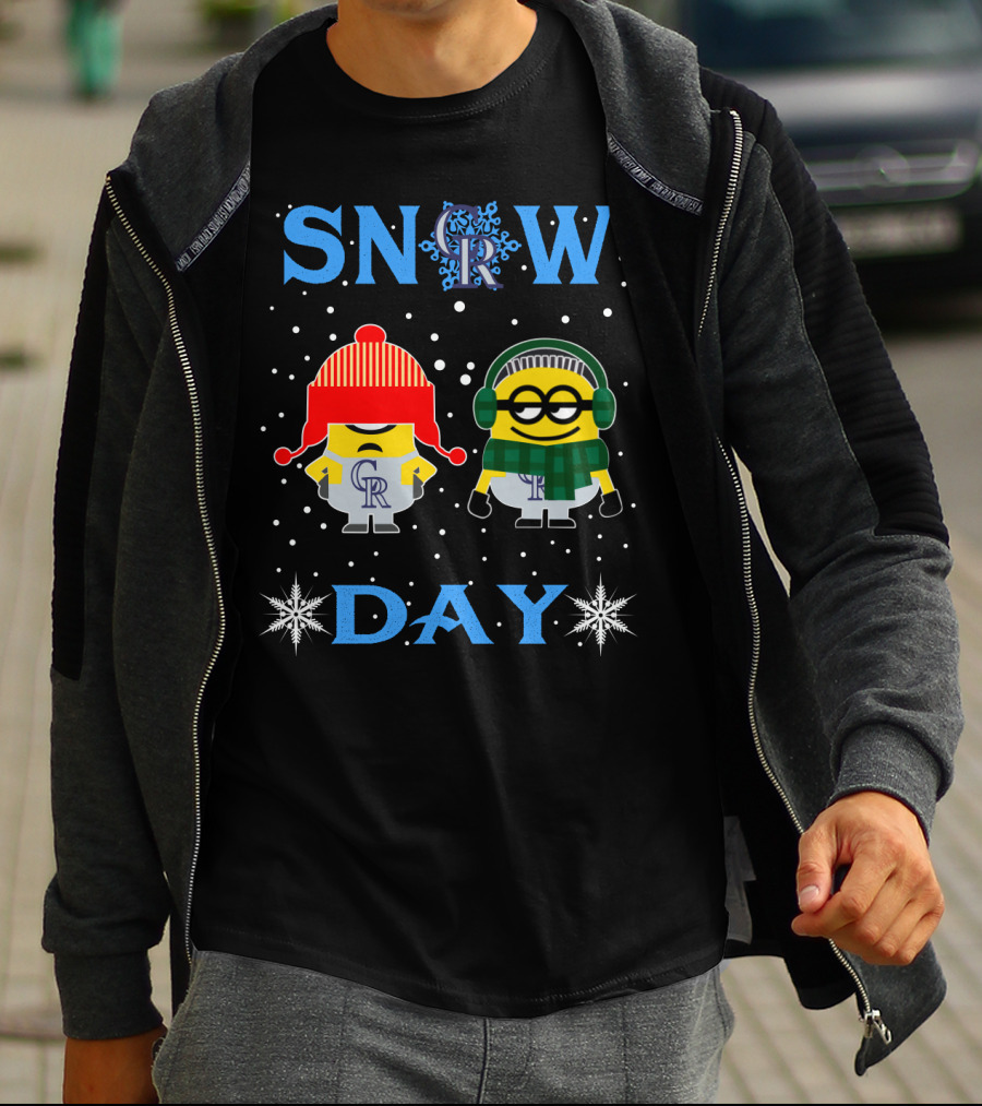 Colorado Rockies Minions Snow Day Fun T-Shirt