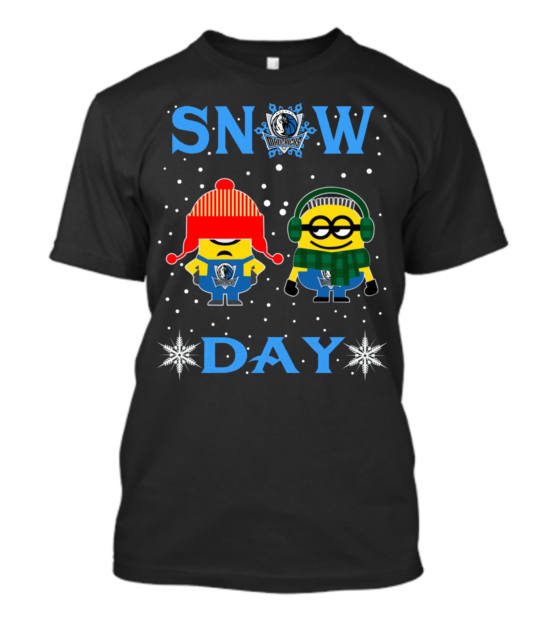Snow Day Minions Dallas Mavericks Fans T-Shirt