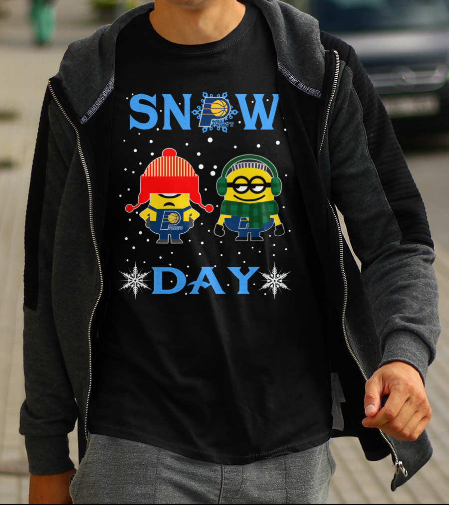 Snow Day Indiana Pacers Minions Fans Winter Fun T-Shirt