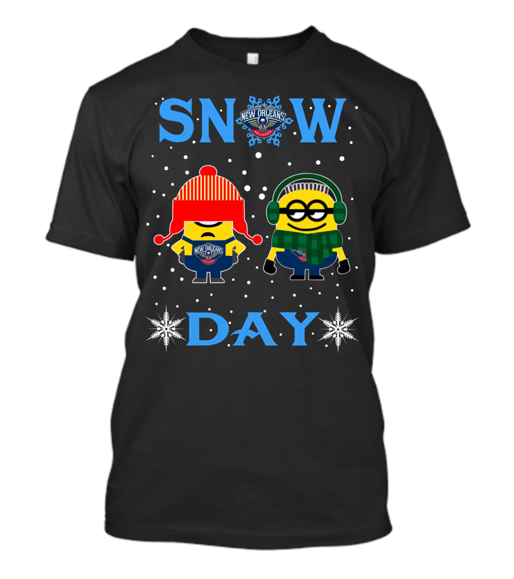 New Orleans Pelicans Snow Day With Minions T-Shirt