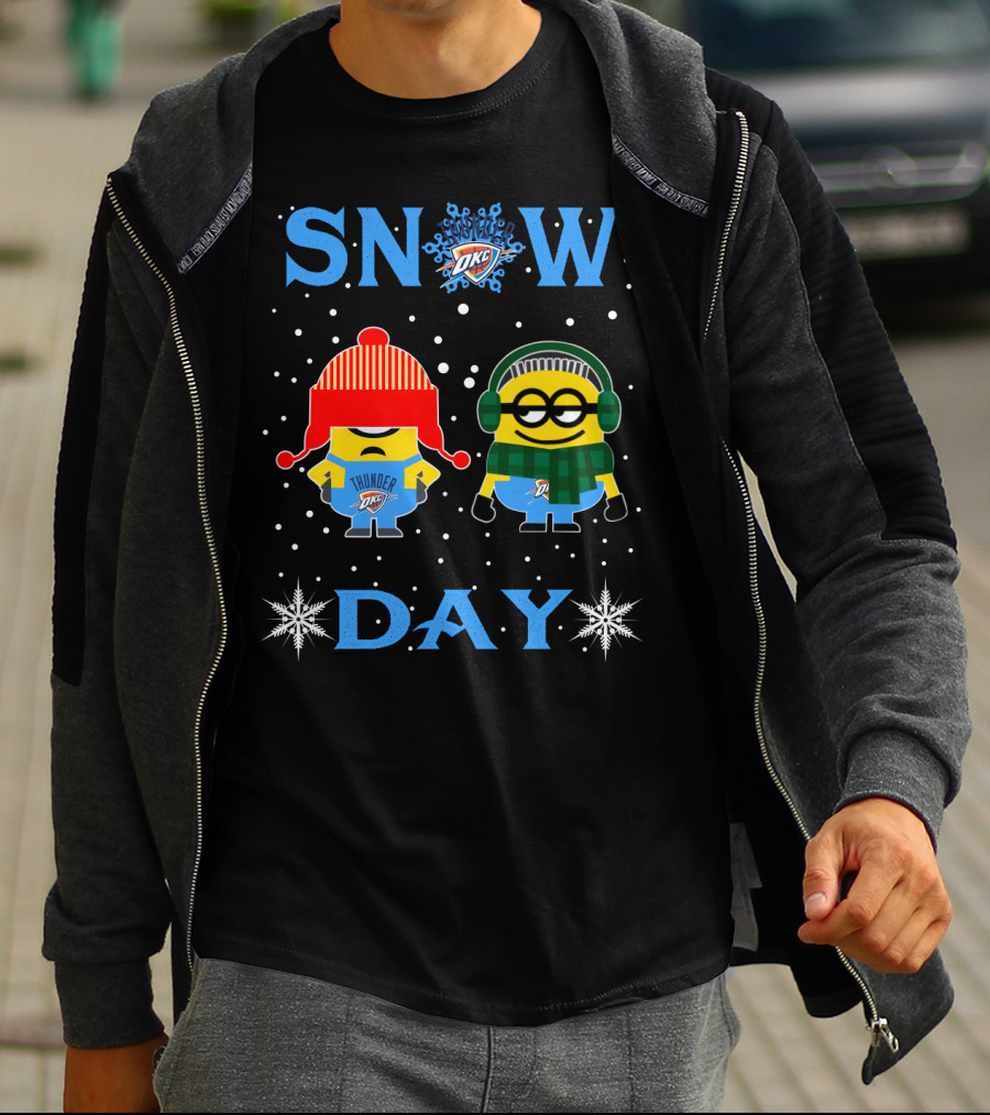 Snow Day Oklahoma City Thunder Minion Collaboration T-Shirt