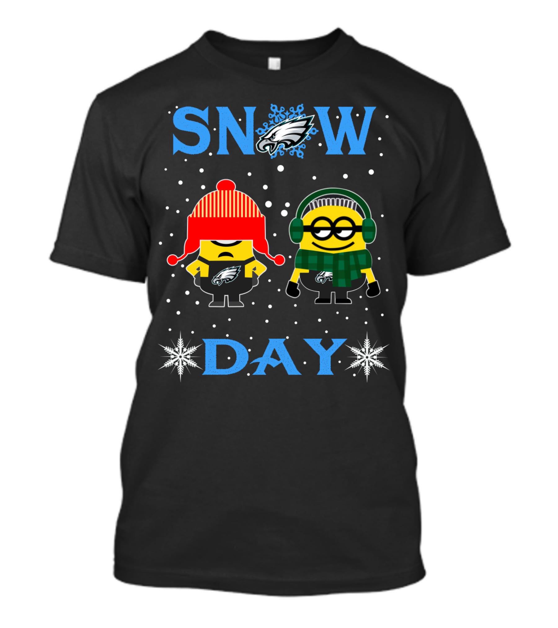 Philadelphia Eagles Snow Day With Minions T-Shirt