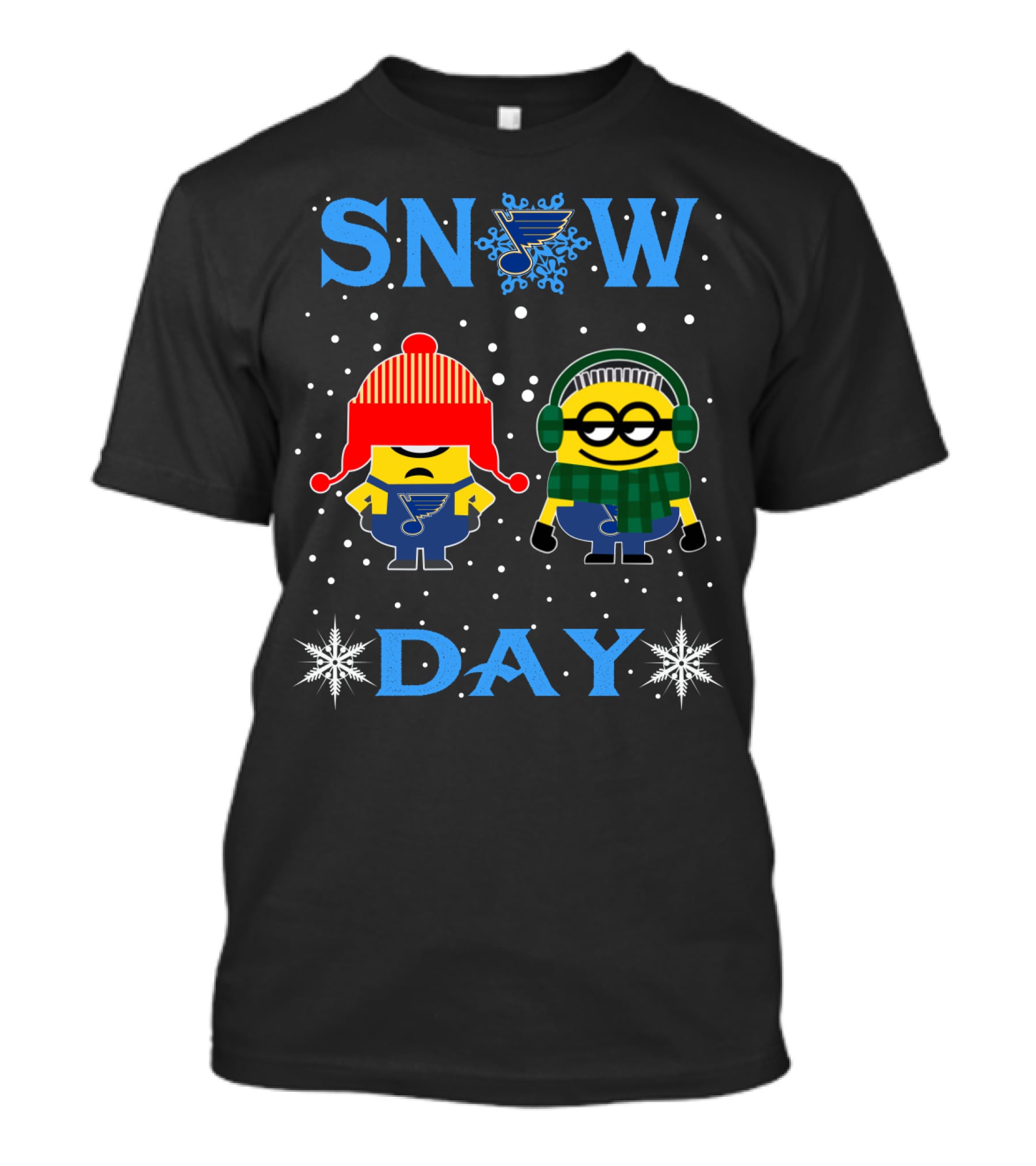 Snow Day St. Louis Blues Minions Winter Fun T-Shirt