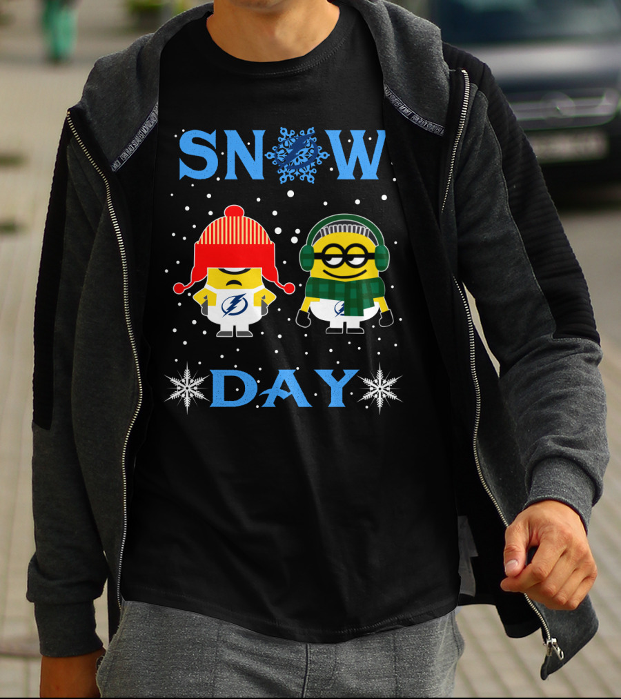Snow Day Tampa Bay Lightning Minions Winter Fun T-Shirt
