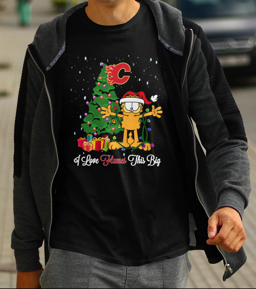 I Love Flames This Big Garfield Christmas Tree Calgary Fans T-Shirt