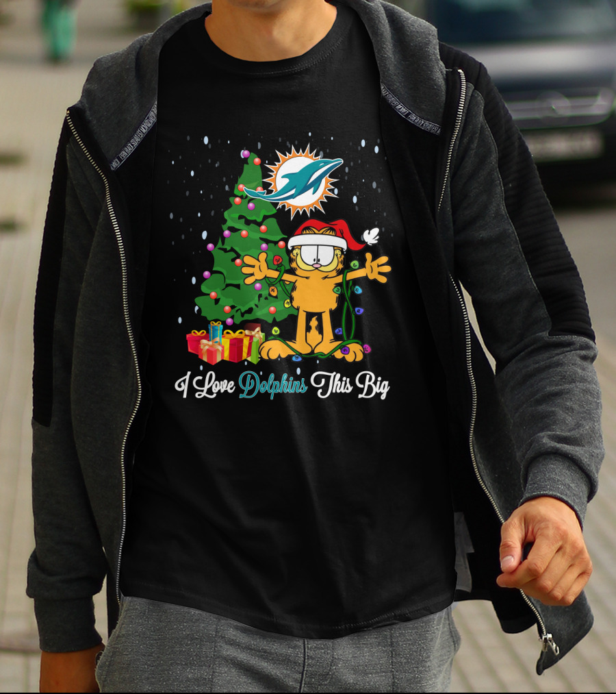 Garfield Christmas I Love Miami Dolphins This Big T-Shirt