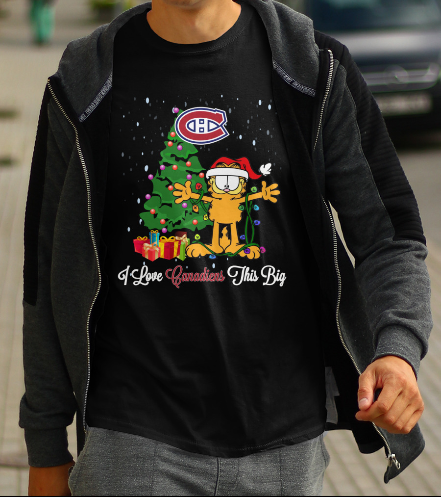 I Love Canadiens This Big Garfield Xmas Montreal Canadiens T-Shirt