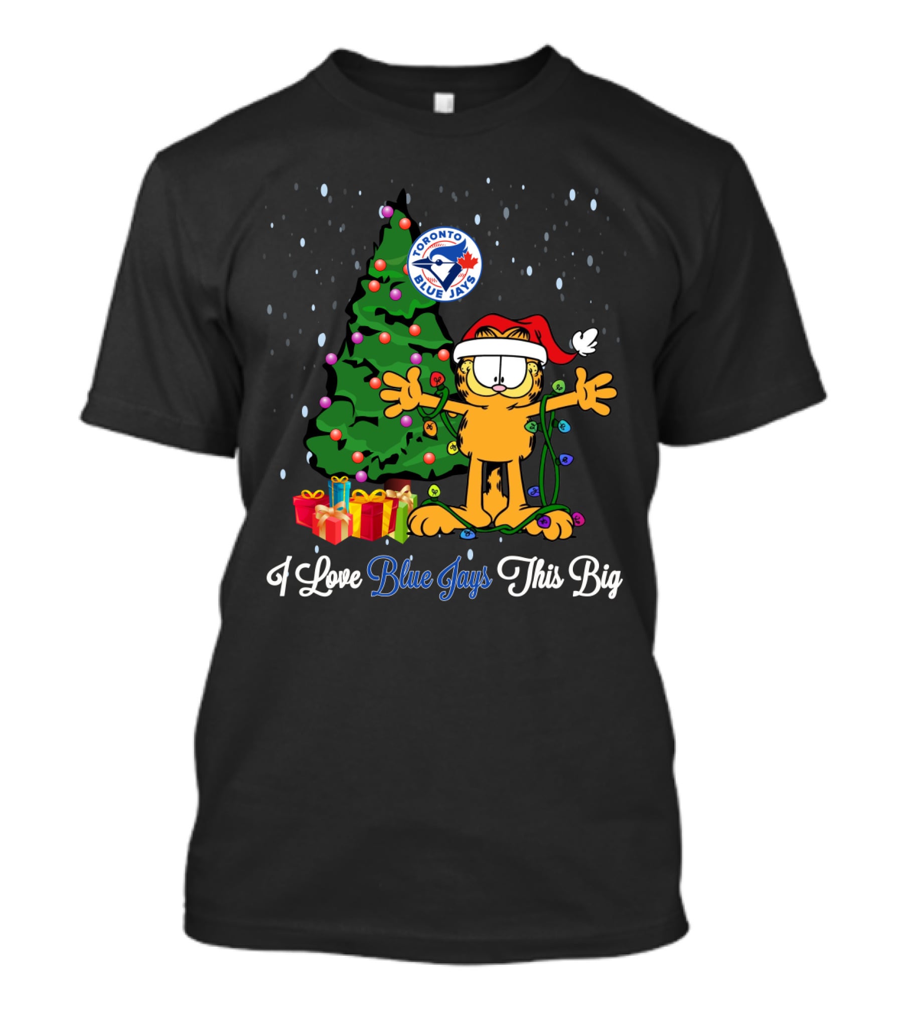 I Love Toronto Blue Jays This Big Christmas Garfield T-Shirt
