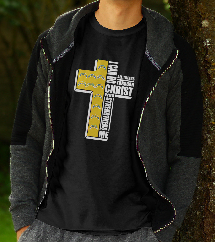 Chargers I Can Do All Things Through Christ Who Strengthens Me Cross T-Shirt