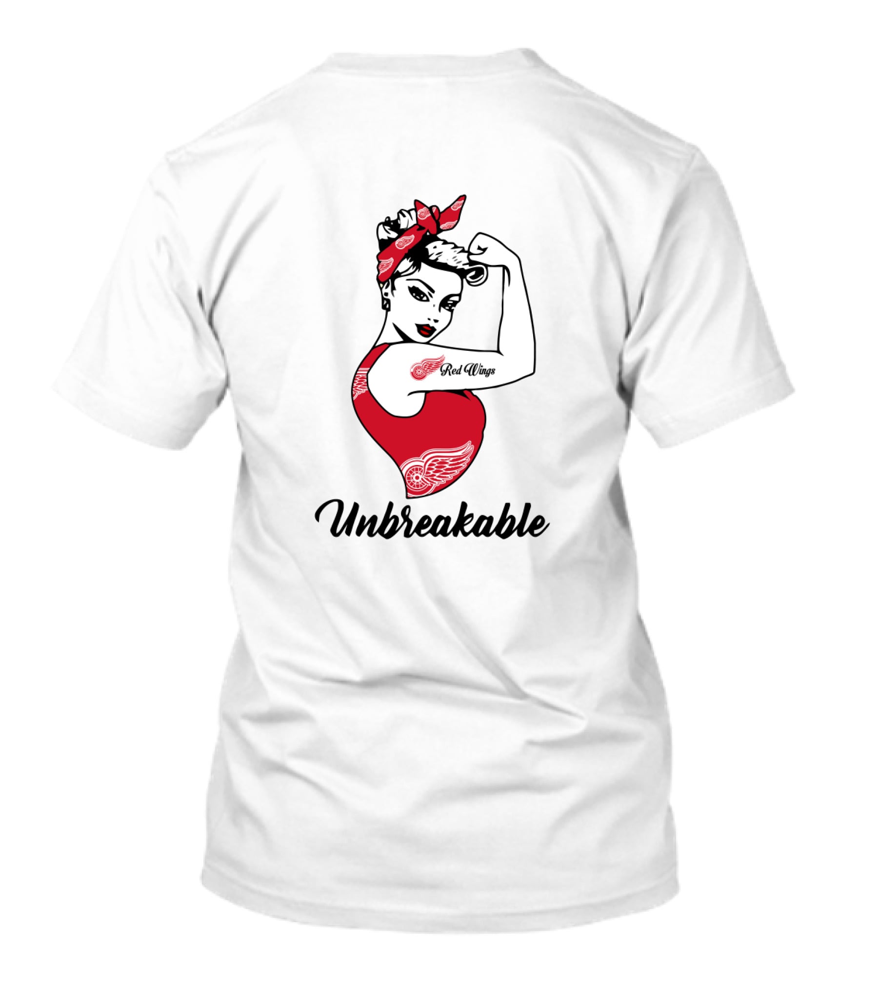 Unbreakable Detroit Red Wings Strong Girl Iconic Rosie T-Shirt