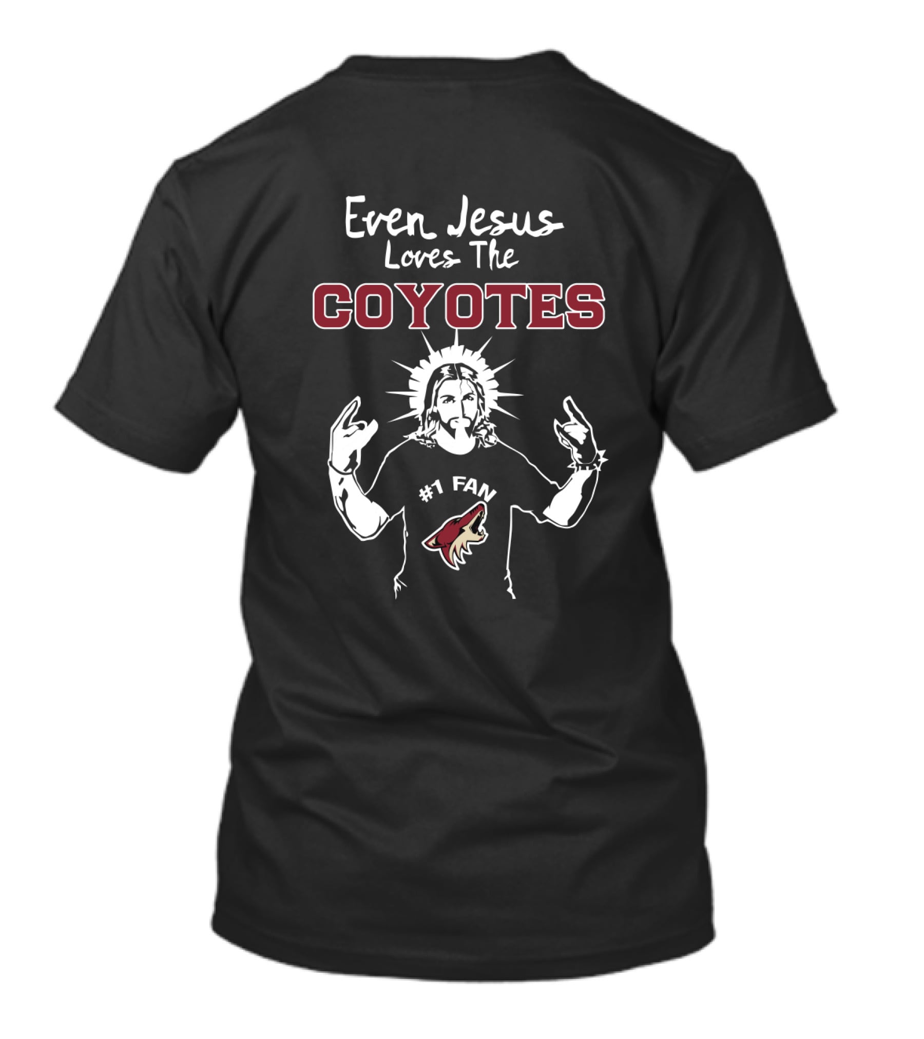 Even Jesus Loves The Arizona Coyotes #1 Fan Featuring Iconic Coyotes T-Shirt