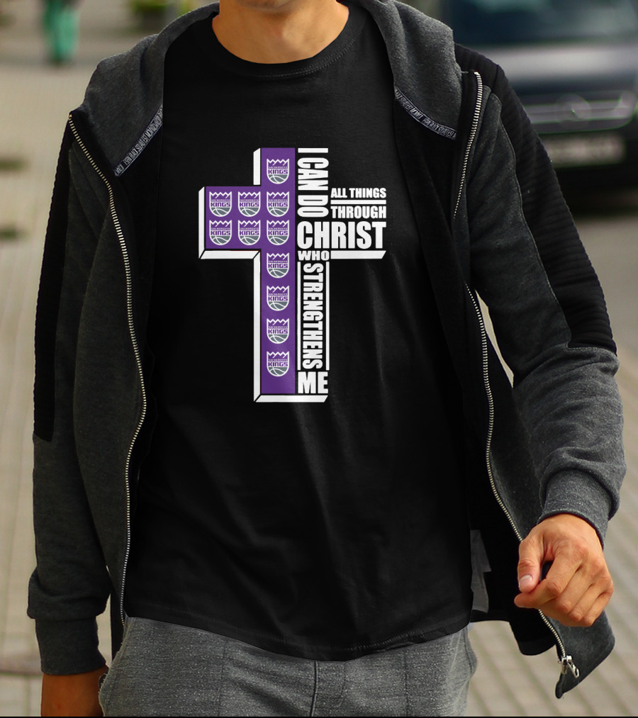 I Can Do All Things Through Christ Kings Basketball Cross T-Shirt