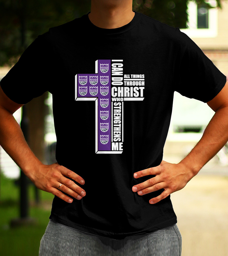 I Can Do All Things Through Christ Kings Basketball Cross T-Shirt