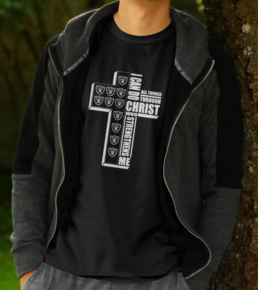 I Can Do All Things Through Christ Who Strengthens Me Raiders Cross T-Shirt
